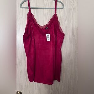 Torrid Elegant Red Lace Trim Cami Top